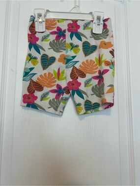 Girls Floral Tropical Biker Shorts